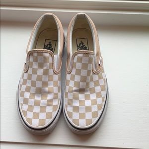 Vans checkered slip ons